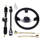 Steering Wheel Assembly Set 110cc Go Kart Tie Rod Rack Adjustable Shaft New 