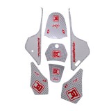  DC WHITE GRAPHICS DECAL STICKERS KIT YAMAHA PW80 PW COYOTE PY80 80  