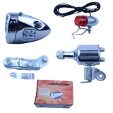 12V 6W Dynamo Friction Generator Headlight Tail Light Kit Motorized Bicycle Bike