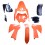  Plastics Fairing Guard Fenders Complete Body Kit for KTM85 Orange 